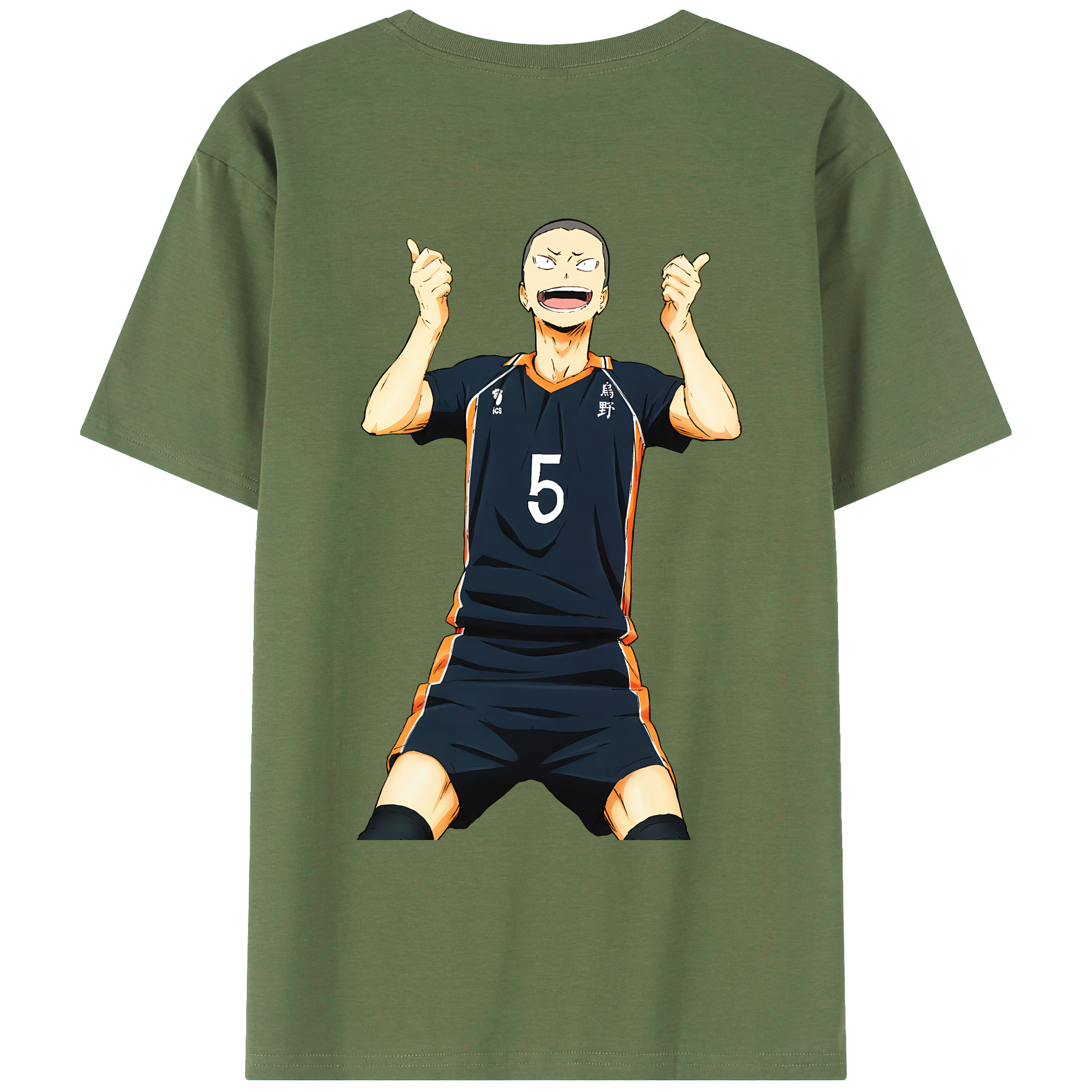 （画像用） ハイキュー!! Haikyu!! 綿100％ メンズ半袖Tシャツ（バックプリント） 通気性